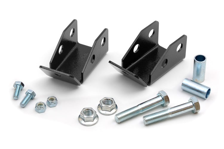 Jeep Wrangler Unlimited Shock Relocation Brackets - Rear - Rough Country - '04-'06